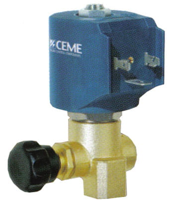 Elektrozawór do pary Ceme 9934 G1/4" DN2,8 BD 2/2 z ręczną regulacją przepływu,NZ